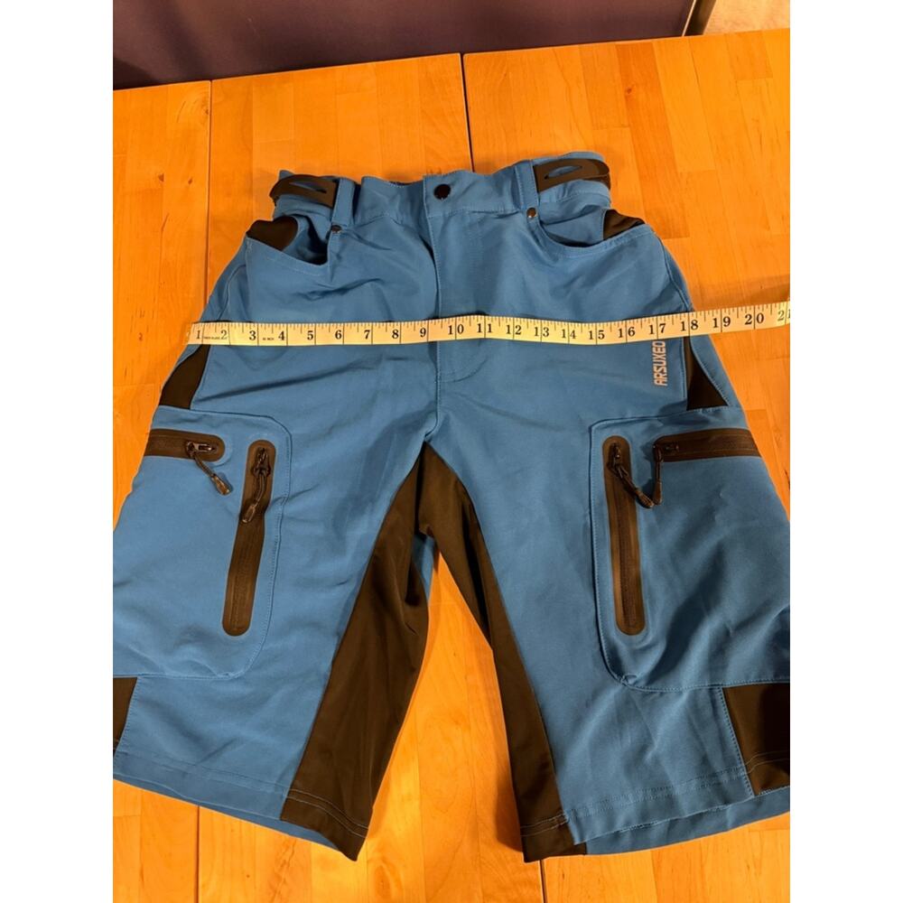 ARSUXEO Blue Technical MTB Mountain Bike Shorts - Size Small - Picture 4 of 8